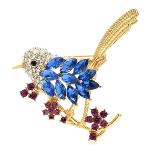 Beautiful Bird Brooches for Women Unisex 3-Color Stand on Tree Bird Animal Party - Picture 1 of 15