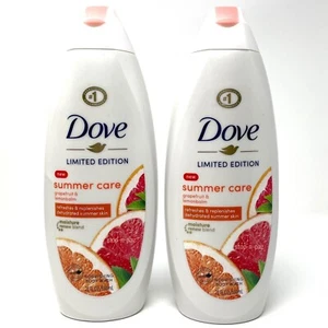 2 Dove Limited Edition Summer Care Grapefruit Lemon Body Wash 22 oz *New* - Picture 1 of 3
