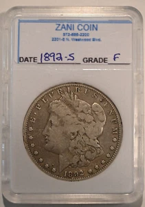 Dólar de plata Morgan 1892 S, circulado - ¡Envío gratuito!! - Imagen 1 de 2