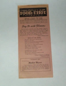 Clifton's Food For Thot No.1629 May 16 1963 Say It With Flowers Pamphlet FFT - Picture 1 of 1