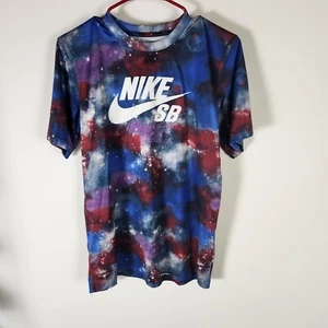 Boy’s Nike SB Blue Cosmic Swoosh DriFit T-shirt (XL, 13-15) Skateboarding EUC - Picture 1 of 4