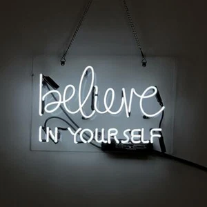 BELIEVE IN YOURSELF Neon Sign Light Party Living Room Wall Hanging Gift 14"x9" - Picture 1 of 1