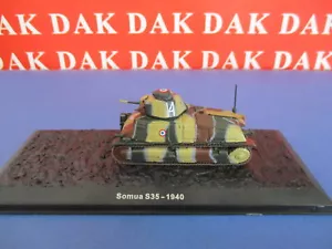 Die cast 1/72 Modellino Carro Armato Tank Somua S35 N14 1940 by Atlas - Foto 1 di 5