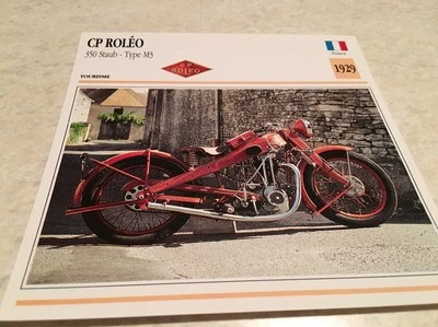 Tarjeta Moto CP Roleo 350 Polvo Tipo M3 1929 Colección Atlas Motocicleta Francia - Imagen 1 de 2