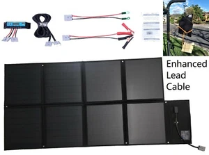 12V 120W Folding Solar Blanket Kit, Black Silicon Panel, Generator Power Charger - Picture 1 of 7