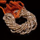 Natural Moonstone Gemstone Box Shape Faceted Beads 4X4 mm Strand 8" GB-149