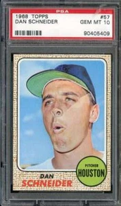 1968 TOPPS #57 DAN SCHNEIDER PSA 10 ASTROS - Foto 1 di 2