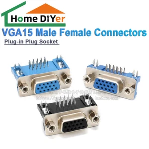 VGA15 D-SUB Male Female Connectors Plug-in Plug Socket  - Picture 1 of 9