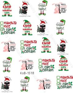 Nail Art Water Transfer Stickers Decals Funny CHRISTMAS KoB-1518
