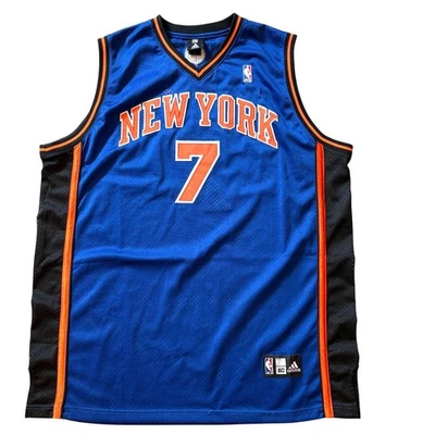 Adidas Carmelo Anthony New York Knicks #7 Basketball Jersey Blue 60 3XL *FLAW* - Image 1 of 4
