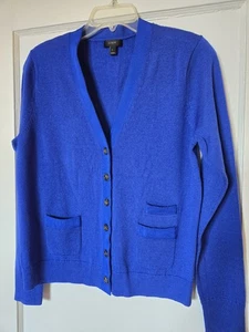 J Crew Black Label weinrote Merinowolle Strickjacke mit Bandborte und Taschen, Gr. XXS - Bild 1 von 10