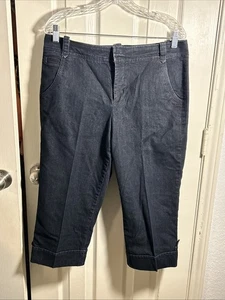 Gloria Vanderbilt Blue Jean Shorts Capri Skimmer Cuffed Womens Size 12 - Picture 1 of 9