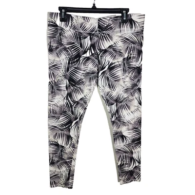 Leggings Mujer Grandes Negro Blanco Tropical Elastizados Gimnasio Entrenamiento Atletismo Pantalones Foto 1 de 4