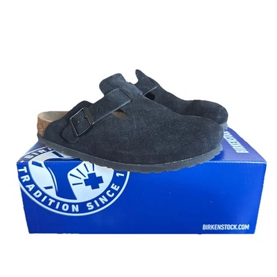 Womens Birkenstock Boston Black Suede Casual Comfort Clogs Size EU 38 US 7-7.5 - Image 1 of 3