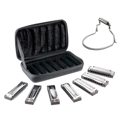 Hohner Blues Band 7 Piece Harmonica Set With Harmonica Holder - Image 1 of 4