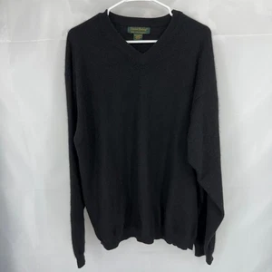 Daniel Bishop Men XL 100% Cashmere Sweater Long Sleeve V Neck Black Pullover - Picture 1 of 8