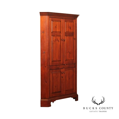 William Draper Chippendale Style Pine Corner Cabinet Cover