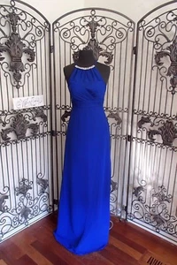 2879 ALFRED ANGELO 7290L MED BLUE SZ 2 $209 FORMAL GOWN DRESS - Picture 1 of 11