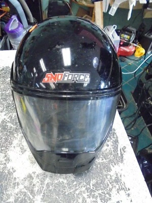 Sno Force Yamaha DOT Snowmobile Helmet Black POOR CONDITION Sno-Force Vintage - Image 1 of 4