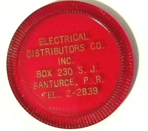 Ficha roja ELECTRICAL DISTRIBUTORS SANTURCE San Juan Puerto Rico Red token - Picture 1 of 2