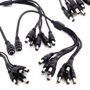 CCTV DC Power Splitter Cable For Camera 12V 2.1mm Female to 2/3/4/6/8 Way Male - Picture 1 of 18
