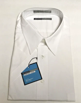 Camisa George Foreman Comfort Zone Blanca Abotonada 18.5 Alto Nueva en Paquete Foto 1 de 2