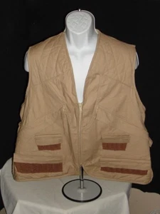 CALIBER SPORTSMAN'S APPAREL 100% COTTON BEIGE FOWL HUNTING VEST SZ. L - Picture 1 of 9