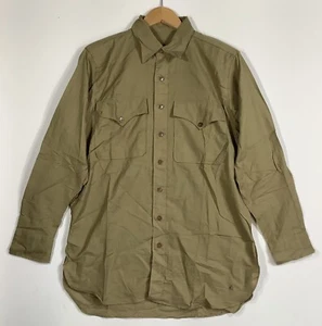 Camicia da campo vintage epoca WW2 militare USMC marina marrone kaki cotone taglia L - Foto 1 di 13