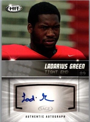 2012 SAGE Hit prata autografado RC #A89 Ladarius verde Louisiana-Lafayette - Imagem 1 de 2