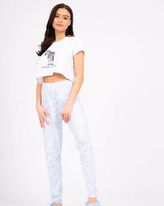 Pijama Lounpable Azul Estampado Cebra Largo Pjs Ropa de dormir 791029 - Imagen 1 de 6
