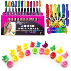 Hair Chalk for Kids Jumbo Pens Washable Color Temporary Dye... - Picture 1 of 8