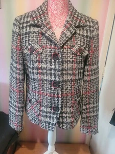 Gerry Weber WOOL JACKET BLAZER 14 check alpaca GERRY WEBER - Picture 1 of 2