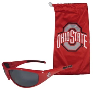 Gafas de sol Ohio State Buckeyes Wrap con bolsa de microfibra UV 400 con licencia de la NCAA - Imagen 1 de 3