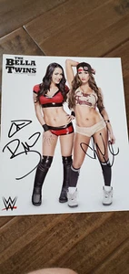 2017 WWE WWF ISSUE PROMO DUAL SIGNED AUTO PHOTO CARD NIKKI BRIE BELLA TWINS - Picture 1 of 1