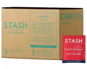 Stash Tea English Breakfast Black Tea, Box of 100 Tea Bags, Non GMO Verified - Picture 1 of 7