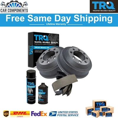 Nuevo kit de tambor y zapata de freno trasero izquierdo derecho TRQ con fluidos para Ford E250 1984-1997 Foto 1 de 4