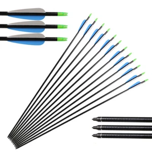 12X 32inch Fiberglass Arrows 3'' Vanes SP600-650 for Recurvebows Removable tips - Picture 1 of 13