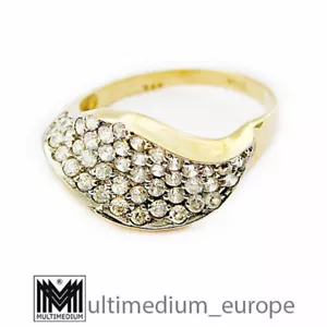 Anillo de oro 585 er circonitas 14ct 14k oro amarillo - Imagen 1 de 6