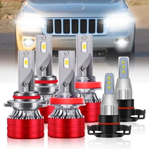 For Jeep Grand Cherokee 2011 2012 2013 Combo LED Headlight + Fog Light Bulbs USA - Foto 1 di 15