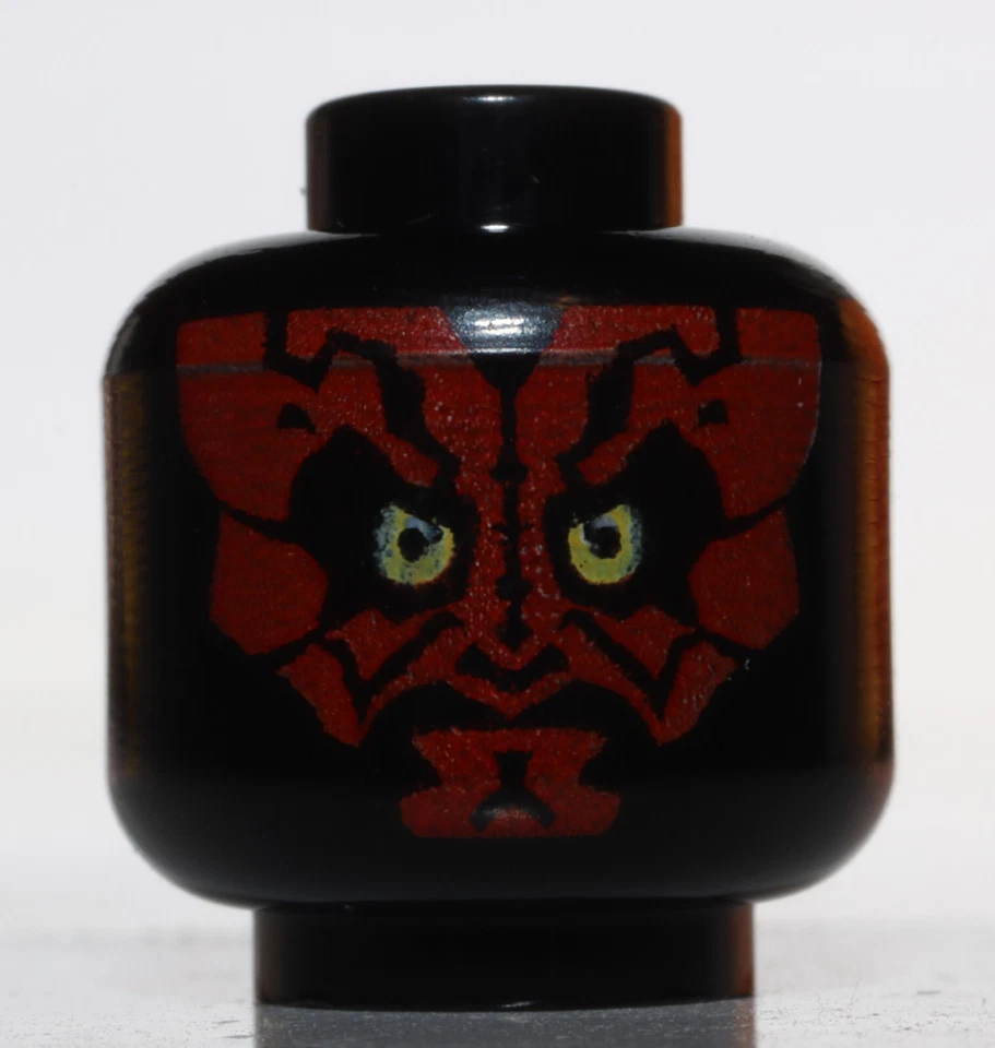 Lego Star Wars Minifigura Cabeza Alien Darth Maul Cara Roja Patrón Perno Hueco Foto 1 de 1