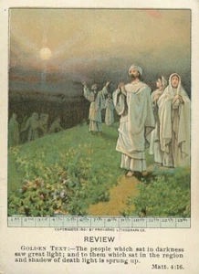 Christian Picture Lessons Card Review Matt 4:16 1912 - Picture 1 of 2
