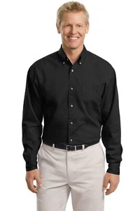 Port Authority TLS600T Mens Big & Tall Long Sleeve Button Down Twill Dress Shirt - Picture 1 of 7