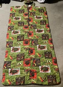VINTAGE Sleeping Bag W/ Hood NOBLE 1960s MAGPIE AUS (Kids Teens) Camper Festival - Picture 1 of 8