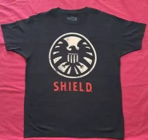 Shield Logo NEW Black Shirt Large Marvel Comics MCU Retro Vintage Art Rare 2013 - Picture 1 of 4