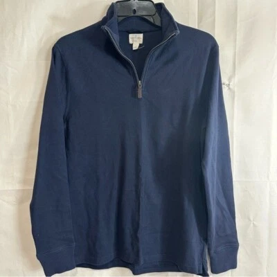 Suéter Pullover de Algodón Azul Marino XL Crewcuts by J.Crew Boys Cuarto Cremallera Cuello Simulado Foto 1 de 4