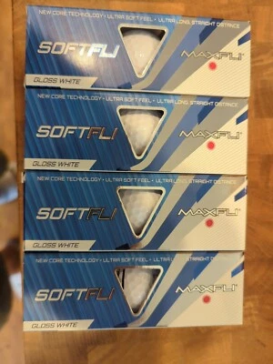 Pelotas de golf Maxfli SoftFli brillantes - blancas brillantes - 12 docenas de pelotas nuevas en caja Foto 1 de 3