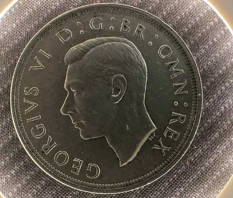 GREAT BRITAIN 1937 GEORGE VI SILVER CROWN COIN Cover