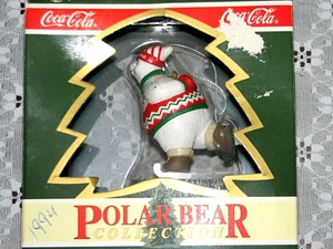 Coca Cola Ice Skating Polar Bear Chirstmas Ornament Polar Bear Collection 1994 - Picture 1 of 4