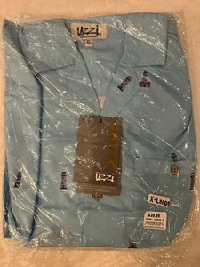 ALOHA by UZZI Men's Hawaiin Baby Blue XL collared, button up shirt- NEW - Picture 1 of 7