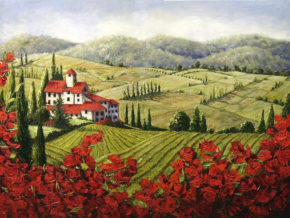 Mural de cerâmica Backsplash azulejo cozinha cozinha - La Rouge Vista - Malenda Trick - Imagem 1 de 1